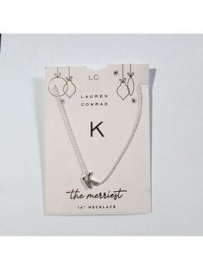 Lauren Conrad mini initial Personalized Silvertone 16" elegant necklace
